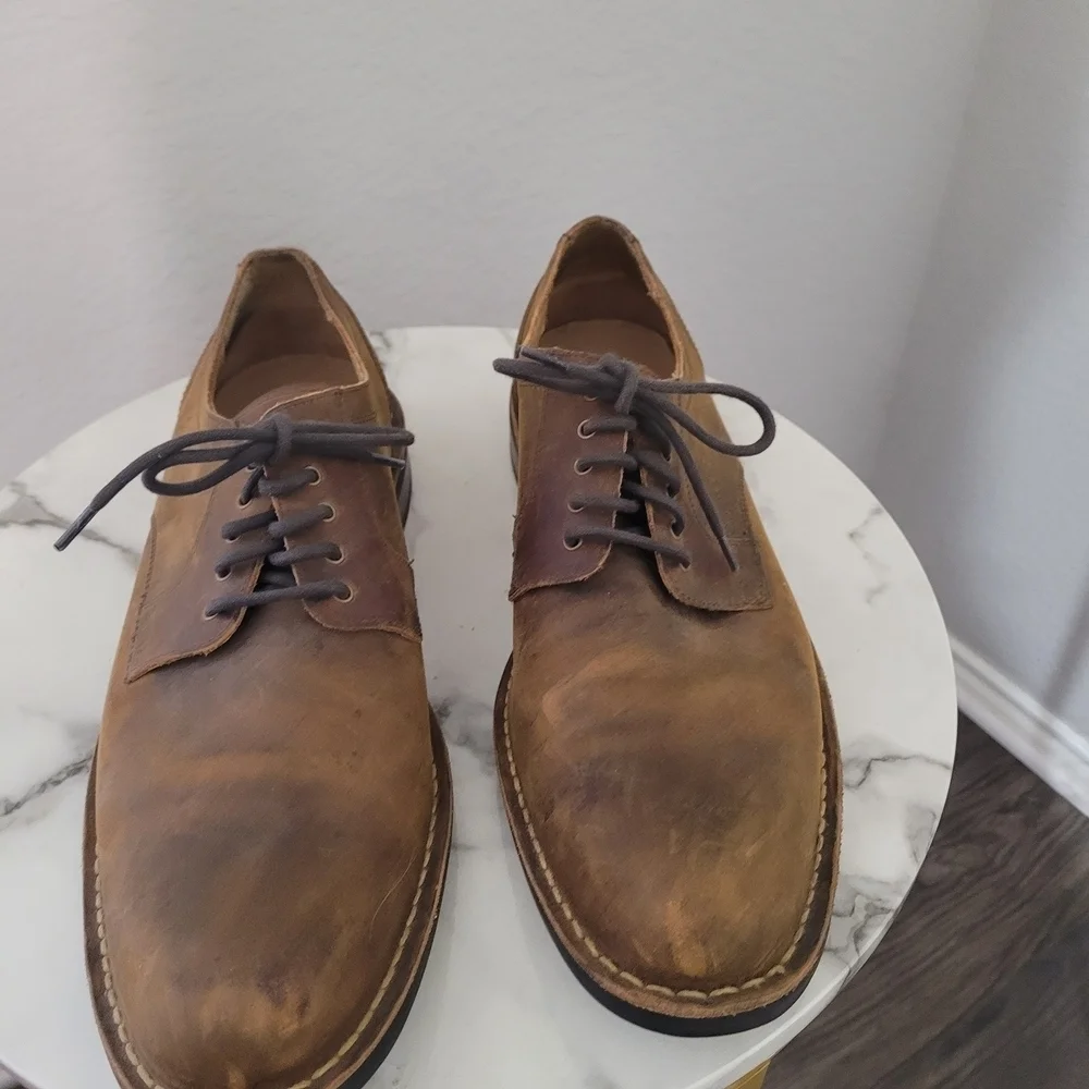 Cole Haan Men's Brown Leather Dress Shoes 11.5 Lace Up Almond Toe